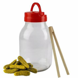 Słoik 3l z plastikową zakrętką i szczypcami